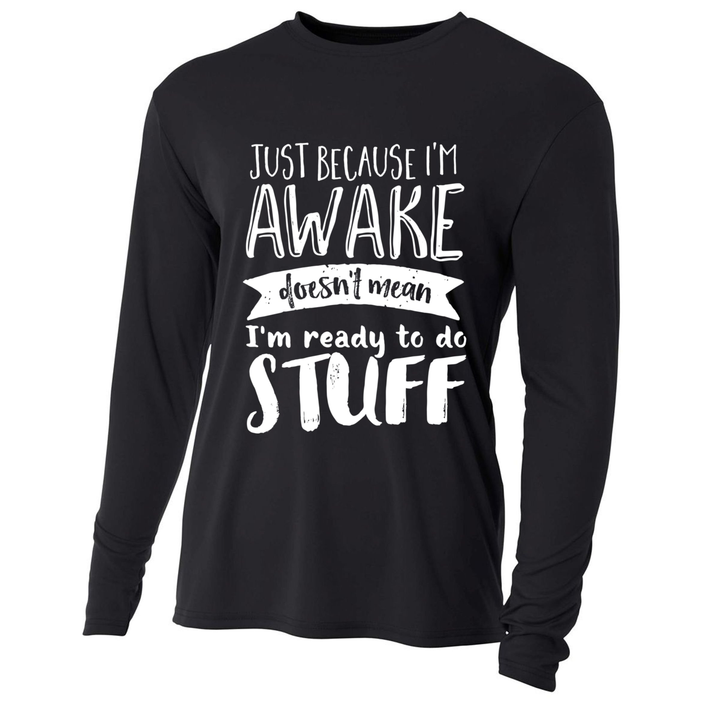 Funny Sarcastic Hoodie Not A Morning Person Hate Waking Up Cooling Performance Long Sleeve Crew