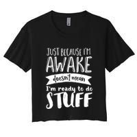 Funny Sarcastic Hoodie Not A Morning Person Hate Waking Up Women's Crop Top Tee