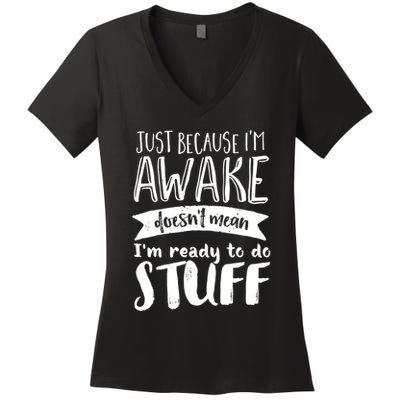Funny Sarcastic Hoodie Not A Morning Person Hate Waking Up Women's V-Neck T-Shirt