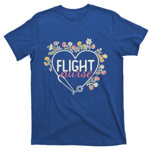 Floral Stethoscope Heart Nursing Flight Nurse Gift T-Shirt