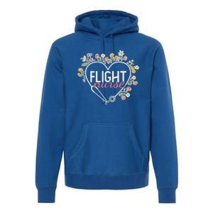 Floral Stethoscope Heart Nursing Flight Nurse Gift Premium Hoodie