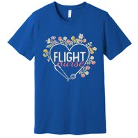 Floral Stethoscope Heart Nursing Flight Nurse Gift Premium T-Shirt