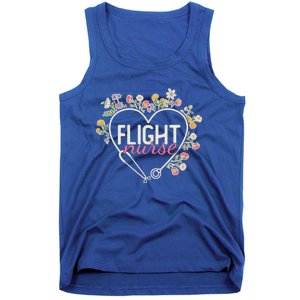 Floral Stethoscope Heart Nursing Flight Nurse Gift Tank Top