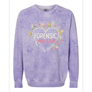 Floral Stethoscope Heart Nursing Forensic Nurse Gift Colorblast Crewneck Sweatshirt