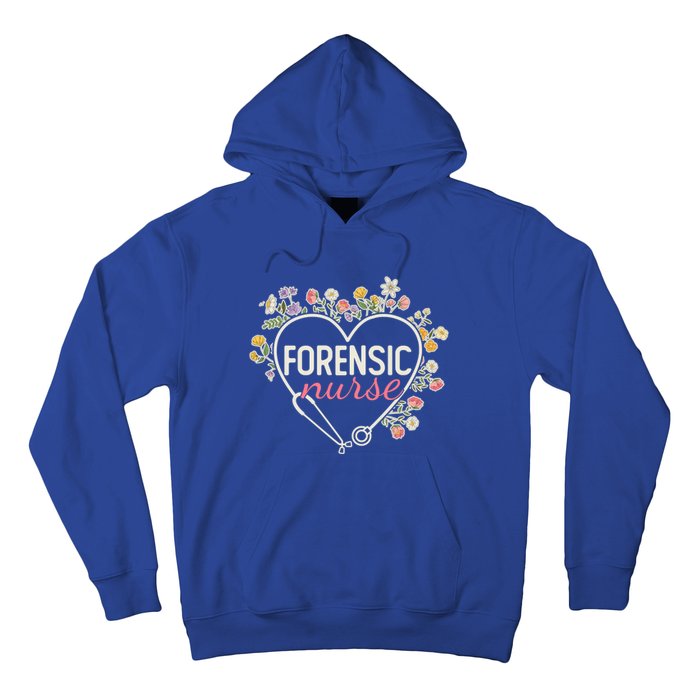 Floral Stethoscope Heart Nursing Forensic Nurse Gift Hoodie