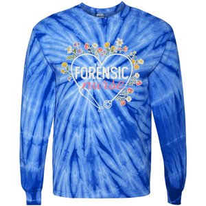 Floral Stethoscope Heart Nursing Forensic Nurse Gift Tie-Dye Long Sleeve Shirt