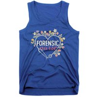 Floral Stethoscope Heart Nursing Forensic Nurse Gift Tank Top