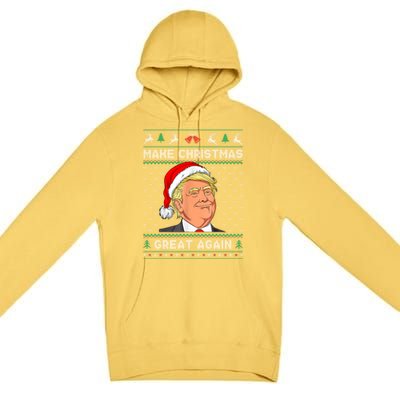 Funny Santa Hat Trump Make Christmas Great Again Ugly Xmas Meaningful Gift Premium Pullover Hoodie