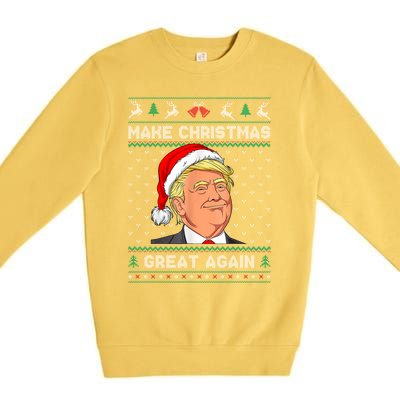 Funny Santa Hat Trump Make Christmas Great Again Ugly Xmas Meaningful Gift Premium Crewneck Sweatshirt