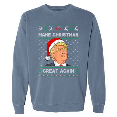 Funny Santa Hat Trump Make Christmas Great Again Ugly Xmas Meaningful Gift Garment-Dyed Sweatshirt