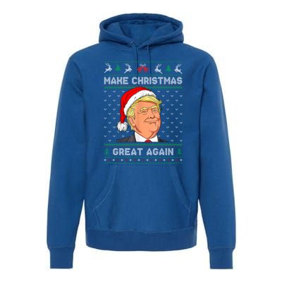 Funny Santa Hat Trump Make Christmas Great Again Ugly Xmas Meaningful Gift Premium Hoodie