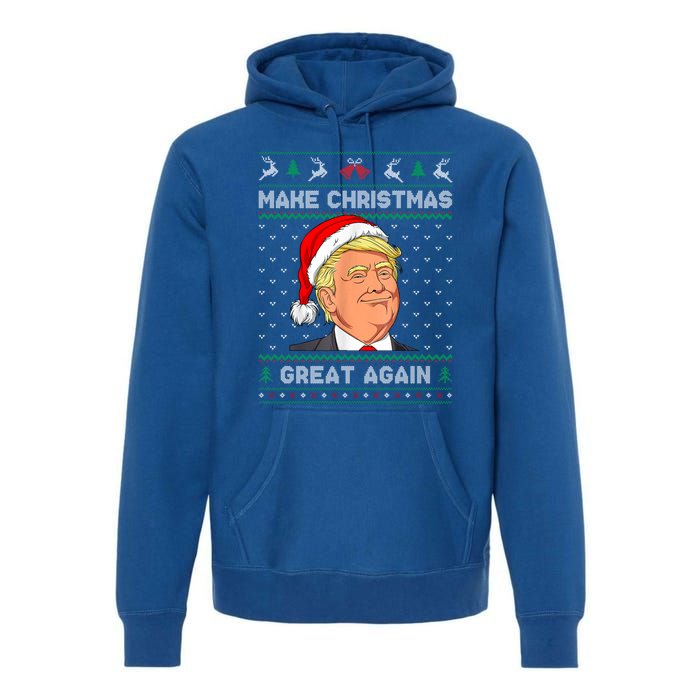 Funny Santa Hat Trump Make Christmas Great Again Ugly Xmas Meaningful Gift Premium Hoodie