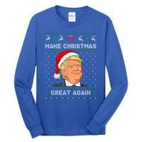 Funny Santa Hat Trump Make Christmas Great Again Ugly Xmas Meaningful Gift Tall Long Sleeve T-Shirt