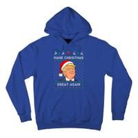 Funny Santa Hat Trump Make Christmas Great Again Ugly Xmas Meaningful Gift Tall Hoodie