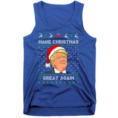 Funny Santa Hat Trump Make Christmas Great Again Ugly Xmas Meaningful Gift Tank Top