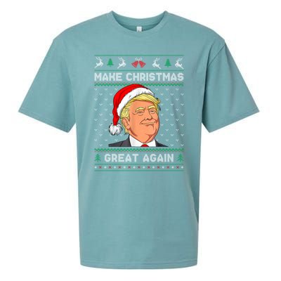 Funny Santa Hat Trump Make Christmas Great Again Ugly Xmas Meaningful Gift Sueded Cloud Jersey T-Shirt