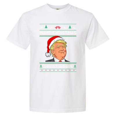 Funny Santa Hat Trump Make Christmas Great Again Ugly Xmas Meaningful Gift Garment-Dyed Heavyweight T-Shirt