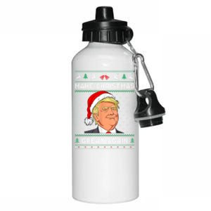 Funny Santa Hat Trump Make Christmas Great Again Ugly Xmas Meaningful Gift Aluminum Water Bottle