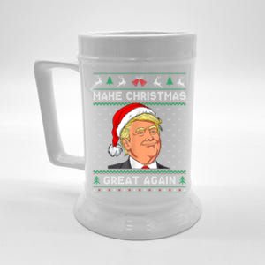 Funny Santa Hat Trump Make Christmas Great Again Ugly Xmas Meaningful Gift Beer Stein