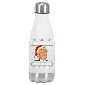 Funny Santa Hat Trump Make Christmas Great Again Ugly Xmas Meaningful Gift Stainless Steel Insulated Water Bottle