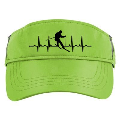 Funny Skiing Heartbeat Ski Design For Skiers Gift Adult Drive Performance Visor