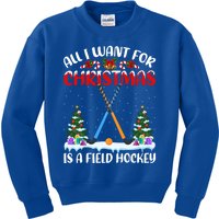 Funny Santa Hat All I Want For Christmas Is A Field Hockey Gift Kids Sweatshirt