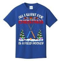 Funny Santa Hat All I Want For Christmas Is A Field Hockey Gift Kids T-Shirt