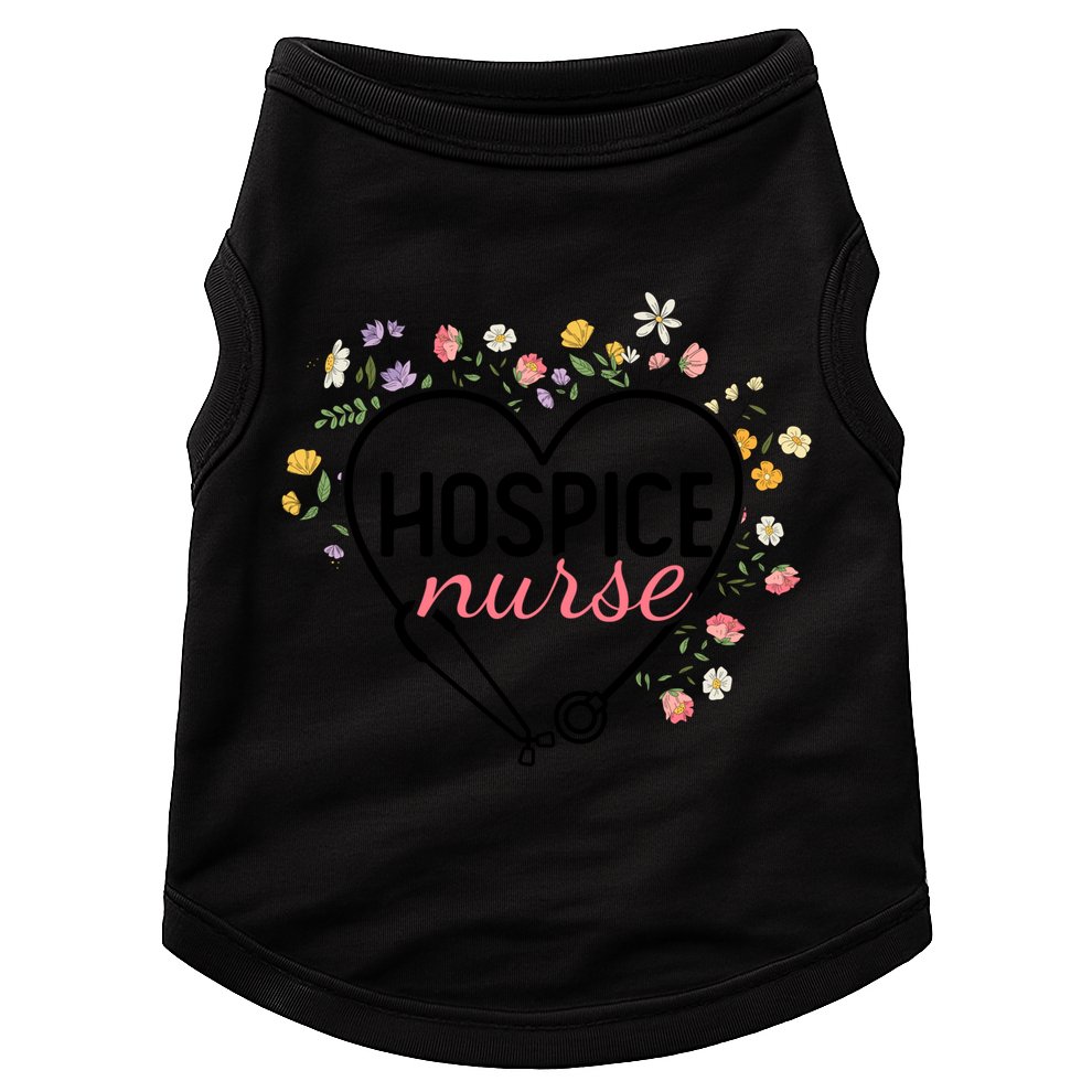 Floral Stethoscope Heart Nursing Hospice Nurse Funny Gift Doggie Tank