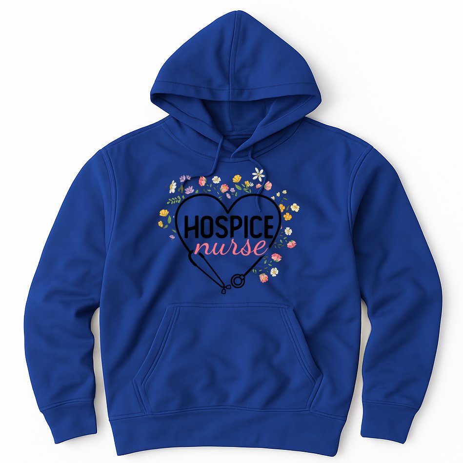 Floral Stethoscope Heart Nursing Hospice Nurse Funny Gift Hoodie