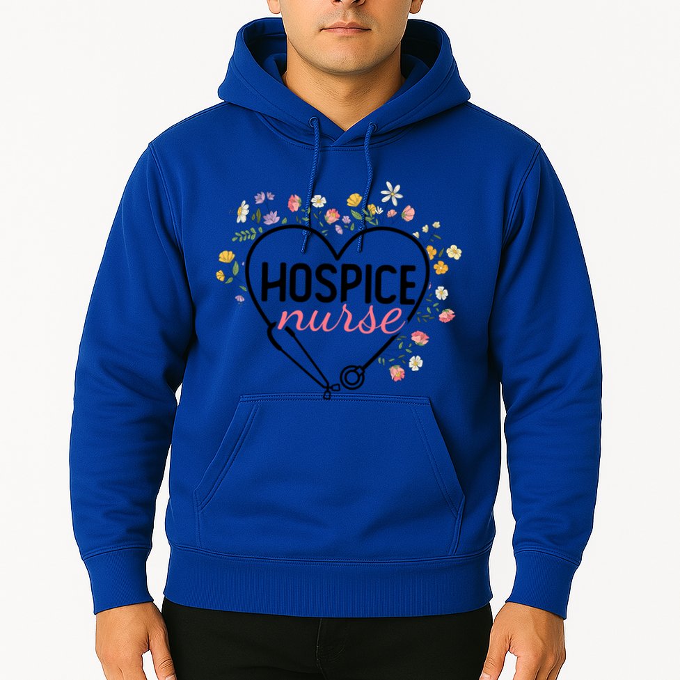 Floral Stethoscope Heart Nursing Hospice Nurse Funny Gift Hoodie