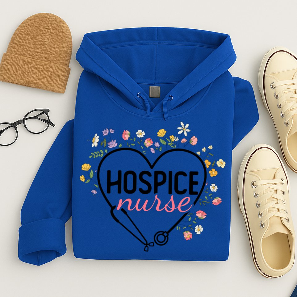 Floral Stethoscope Heart Nursing Hospice Nurse Funny Gift Hoodie