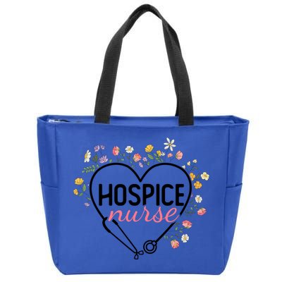 Floral Stethoscope Heart Nursing Hospice Nurse Funny Gift Zip Tote Bag