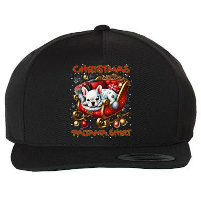 Frenchie Santa Hat & Christmas Lights Cute French Bulldog Wool Snapback Cap