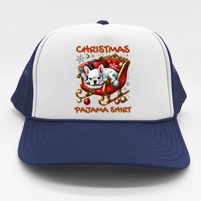 Frenchie Santa Hat & Christmas Lights Cute French Bulldog Trucker Hat