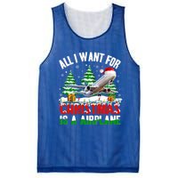 Funny Santa Hat I Want For Christmas Is A Airplane Ugly Xmas Cool Gift Mesh Reversible Basketball Jersey Tank