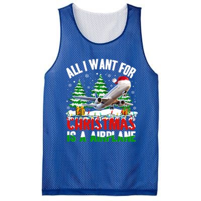 Funny Santa Hat I Want For Christmas Is A Airplane Ugly Xmas Cool Gift Mesh Reversible Basketball Jersey Tank