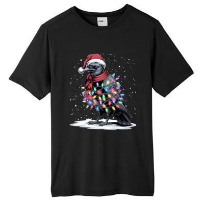 Funny Santa Hat Crow Crow Christmas Tree Lights Tall Fusion ChromaSoft Performance T-Shirt