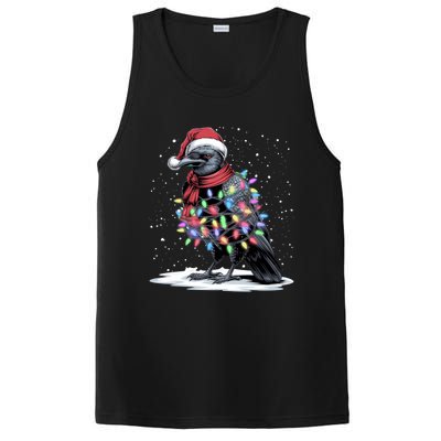 Funny Santa Hat Crow Crow Christmas Tree Lights PosiCharge Competitor Tank