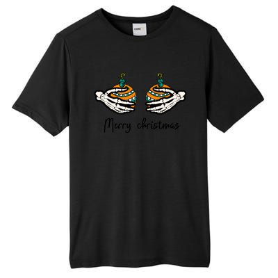 Funny Skeleton Hand Merry Christmas Balls Humor Spooky Xmas Gift Tall Fusion ChromaSoft Performance T-Shirt