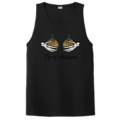 Funny Skeleton Hand Merry Christmas Balls Humor Spooky Xmas Gift PosiCharge Competitor Tank