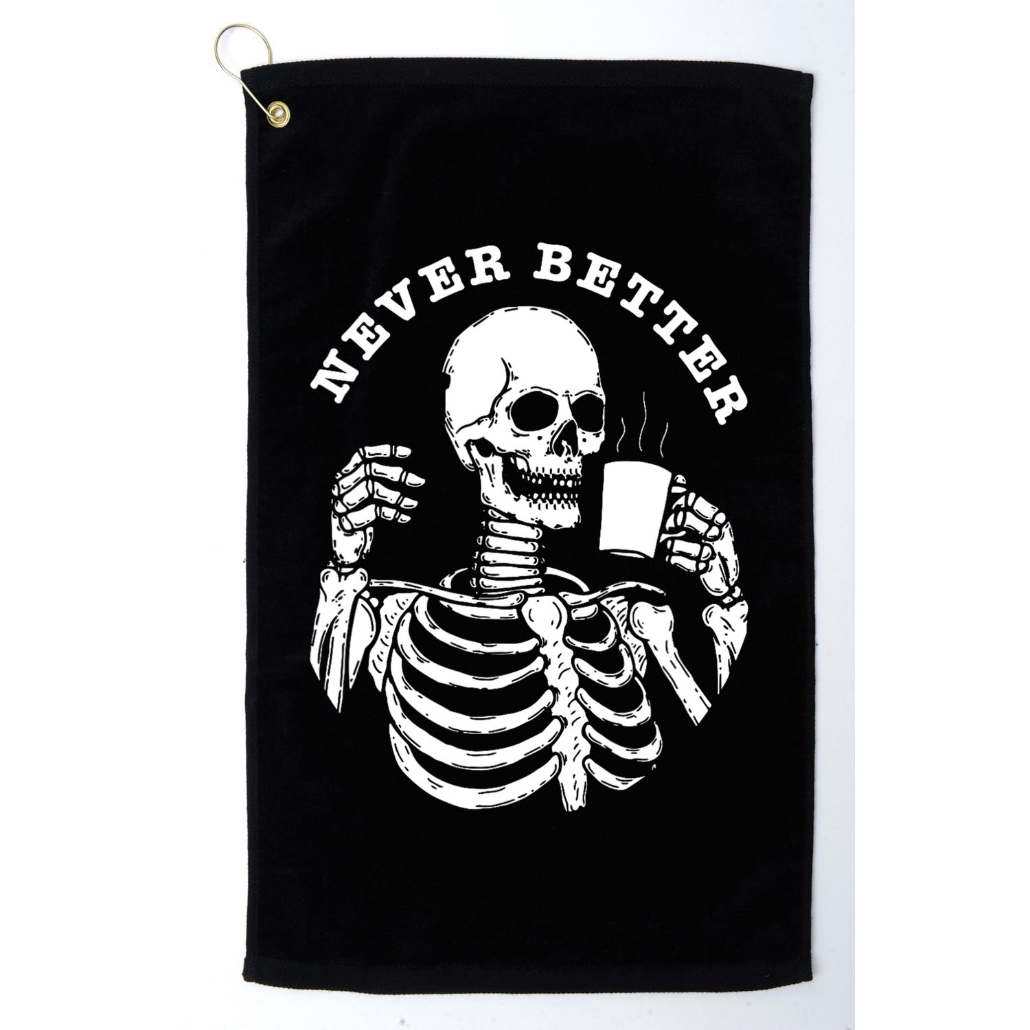 Funny Skull Halloween Outfit For Never Better Skeleton Golf Towel