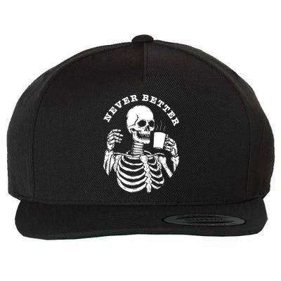 Funny Skull Halloween Outfit For Never Better Skeleton Wool Snapback Cap