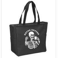 Funny Skull Halloween Outfit For Never Better Skeleton Zip Tote Bag