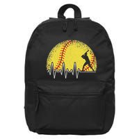 Funny Softball Heartbeat Softball Player 16 in Basic Backpack