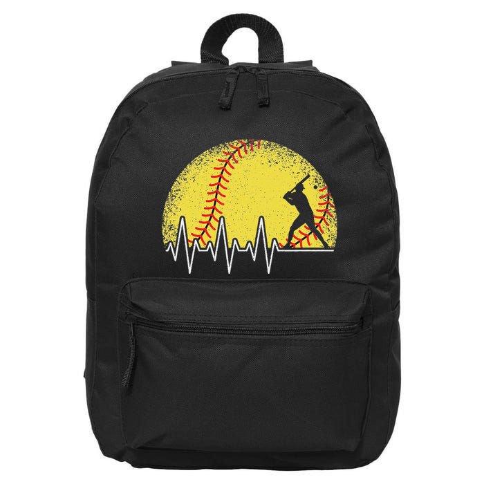 Funny Softball Heartbeat Softball Player 16 in Basic Backpack