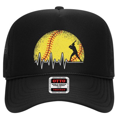 Funny Softball Heartbeat Softball Player Trucker Hat
