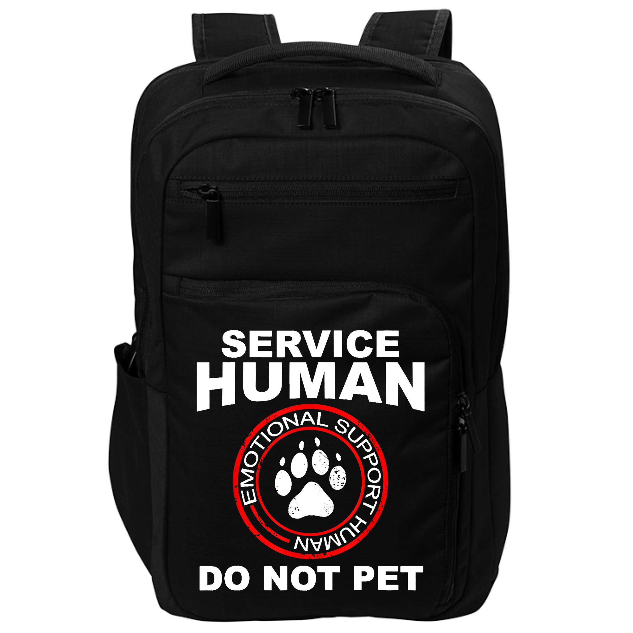 Funny Service Human Gift Funny Dog Owner Emotional Support Human Impact Tech Backpack