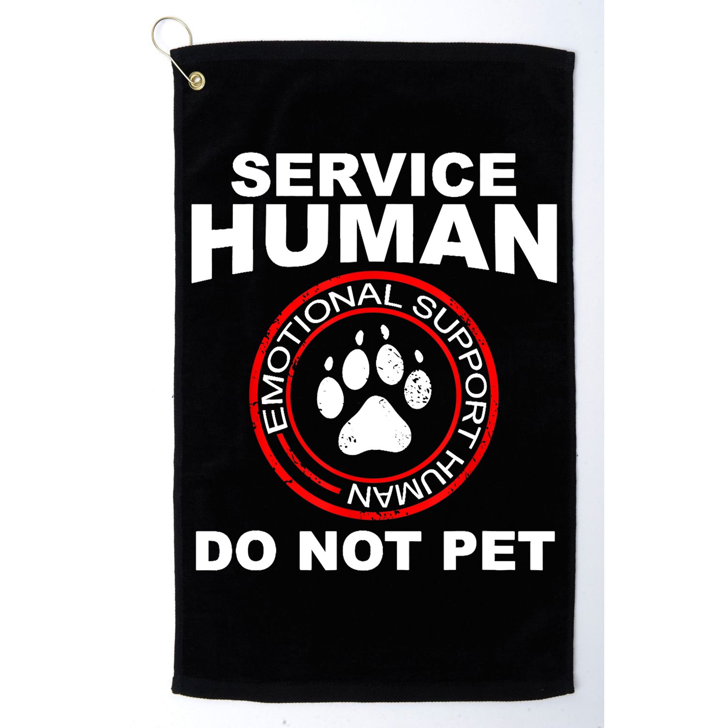 Funny Service Human Gift Funny Dog Owner Emotional Support Human Golf Towel