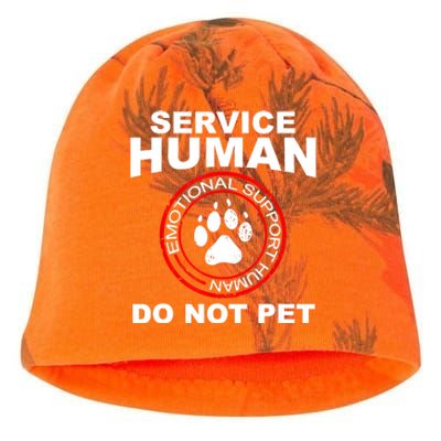 Funny Service Human Gift Funny Dog Owner Emotional Support Human Kati - Camo Knit Beanie