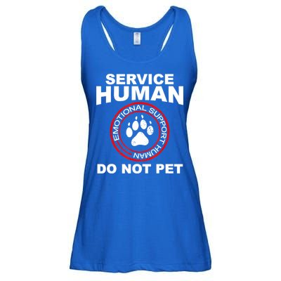 Funny Service Human Gift Funny Dog Owner Emotional Support Human Ladies Essential Flowy Tank